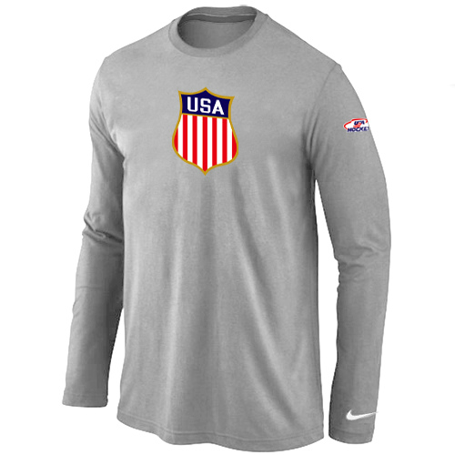 Nike Team USA Hockey Winter Olympics KO Collection Locker Room Long Sleeve T-Shirt L.Grey