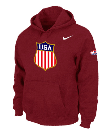 Nike Team USA Hockey Winter Olympics KO Pullover Performance Hoodie Red