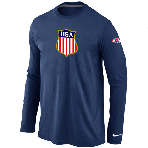 Nike Team USA Hockey Winter Olympics KO Collection Locker Room Long Sleeve T-Shirt D.Blue