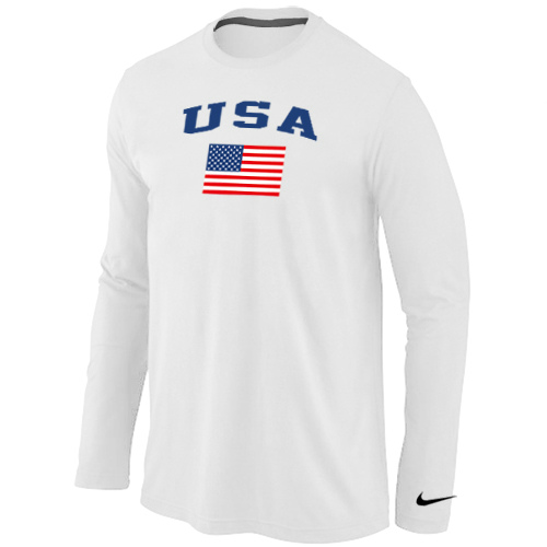 USA Olympics USA Flag Collection Locker Room Long Sleeve T-Shirt White