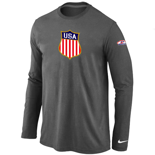 Nike Team USA Hockey Winter Olympics KO Collection Locker Room Long Sleeve T-Shirt D.Grey