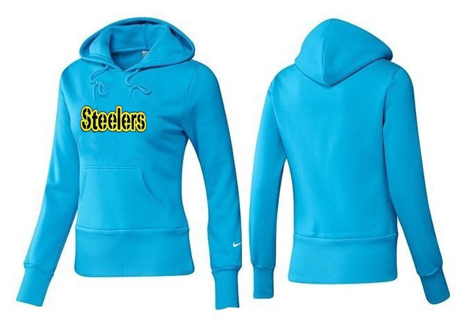 New Pittsburgh Steelers Women L.Blue Color Hoodie