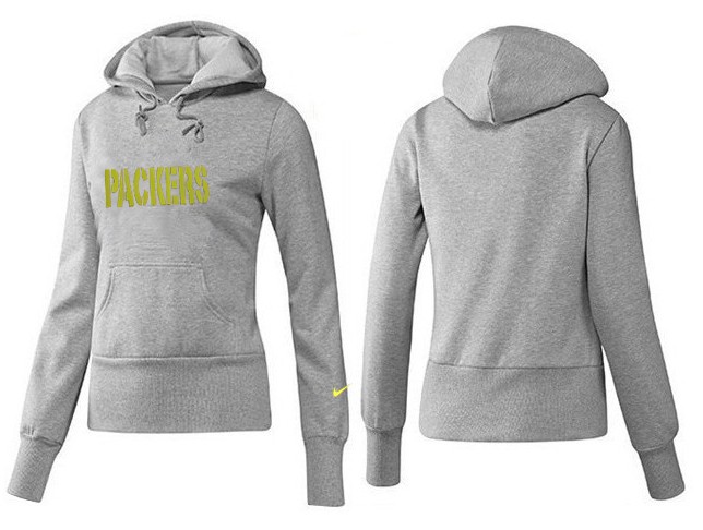 Nike Green Bay Packers Grey Color Hoodie for Women