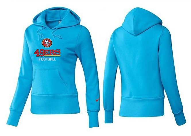 Nike San Francisco 49ers Logo Light Blue Women Pullover Hoodie