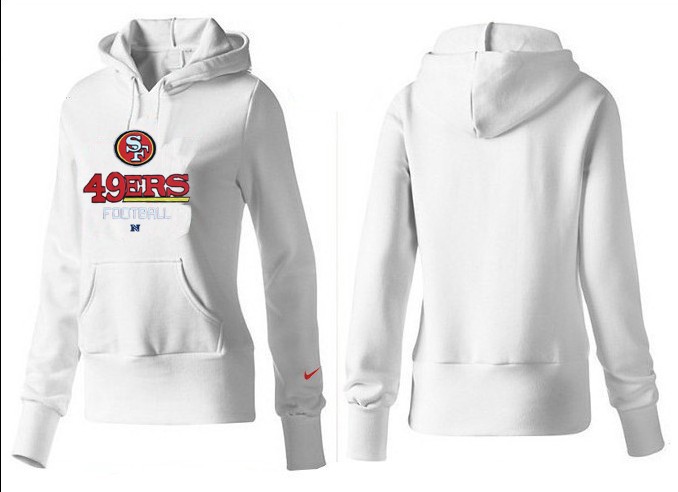 Nike San Francisco 49ers Logo White Hoodie for Women