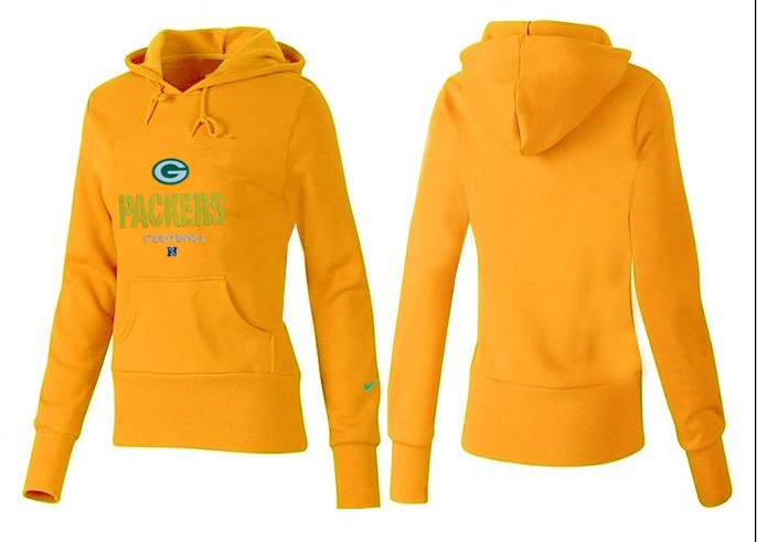 Nike Green Bay Packers Yellow Color Hoodie for Women