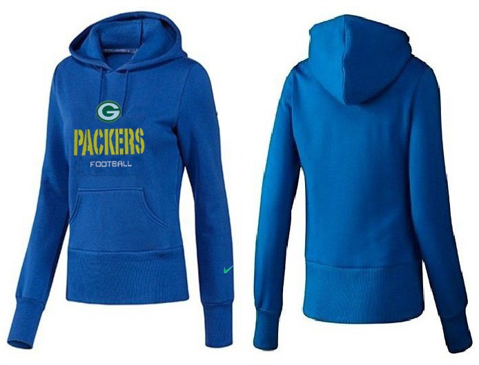 Nike Green Bay Packers Wome  Blue Color Hoodie
