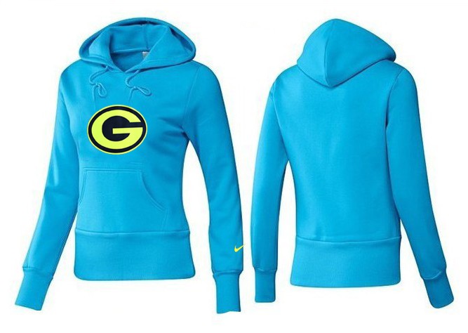 Nike Green Bay Packers L.Blue Hoodie for Women