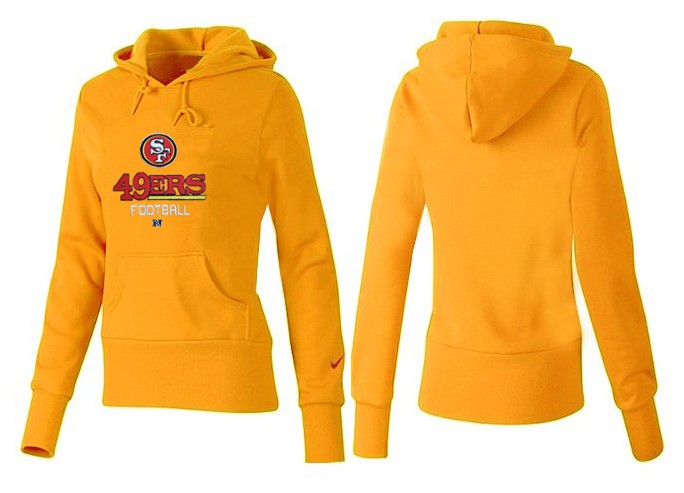 Nike San Francisco 49ers Logo Yellow Hoodie for Women