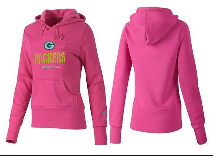 Nike Green Bay Packers Pink Color Hoodie for Women