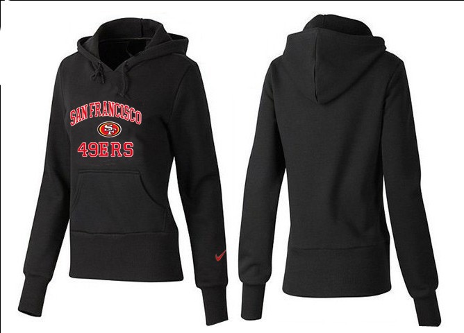 Nike San Francisco 49ers Logo Black Color Women Hoodie