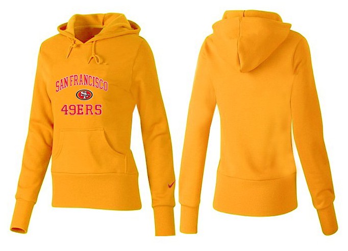 Nike San Francisco 49ers Logo Yellow Pullover Hoodie for Women