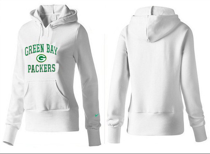 Nike Green Bay Packers  White Color Hoodie for Women