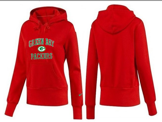 Nike Green Bay Packers Red Hoodie for Women