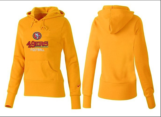 Nike San Francisco 49ers Logo Yellow Color Women Hoodie