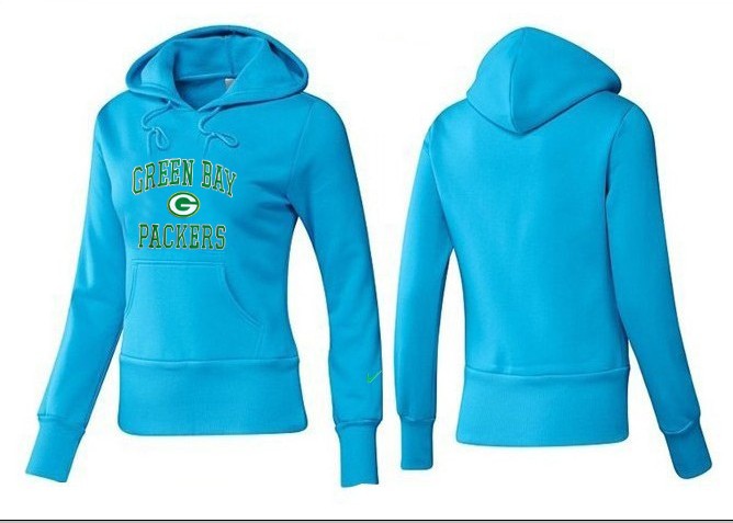 Nike Green Bay Packers Women Light Blue Hoodie for Women