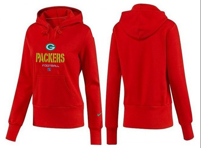 Nike Green Bay Packers Red Color Women Hoodie