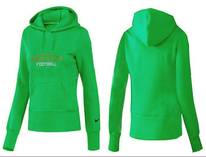 Nike Cincinnati Bengals Green Color Hoodie for Women