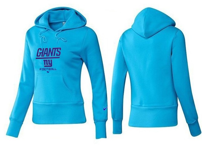 Nike New York Giants L.Blue Color Women Hoodie
