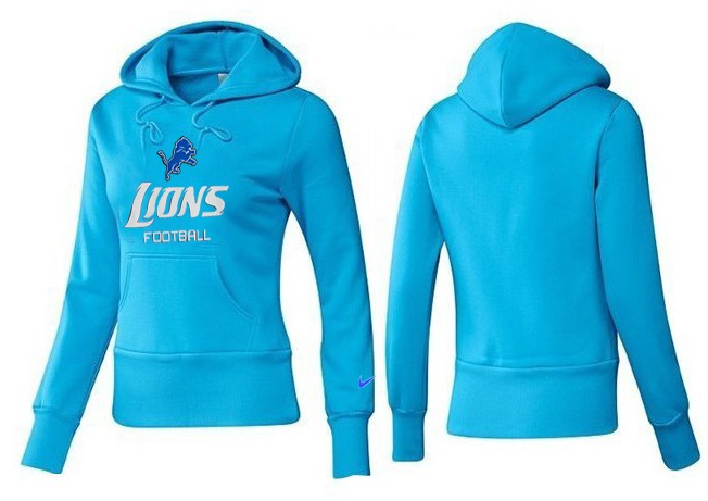 Nike Detroit Lions L.Blue Color Women Hoodie