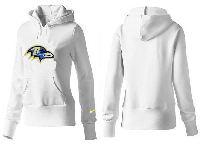 Nike Baltimore Ravens White Women Hoodie