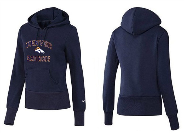 Nike Denver Broncos Home D.Blue Color Women Hoodie