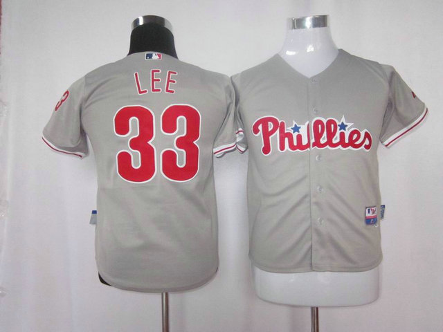 MLB Jerseys Philadelphia Phillies #33 Lee Grey Youth Jersey