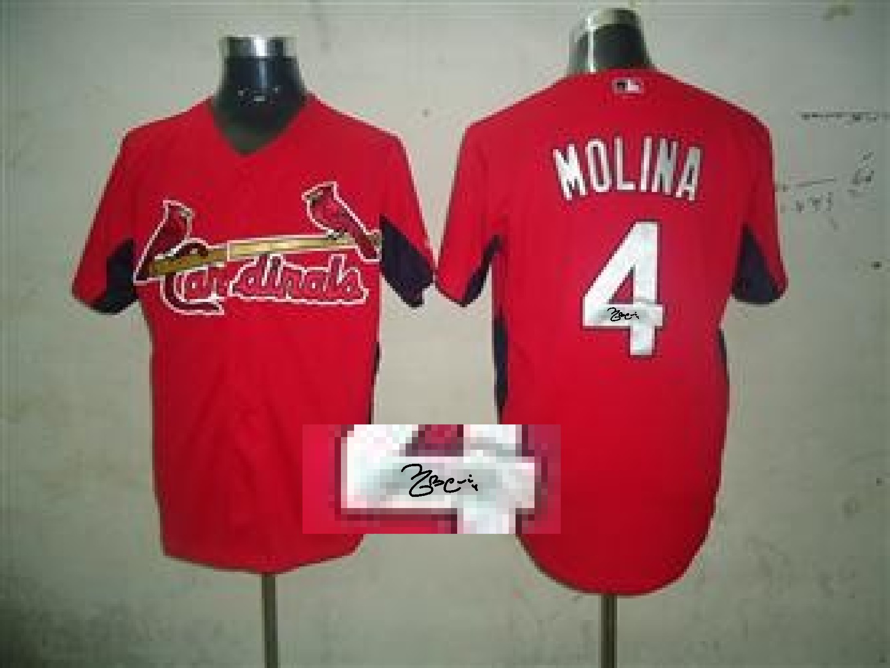 St. Louis cardinals #4 Molina Red Signature Jersey