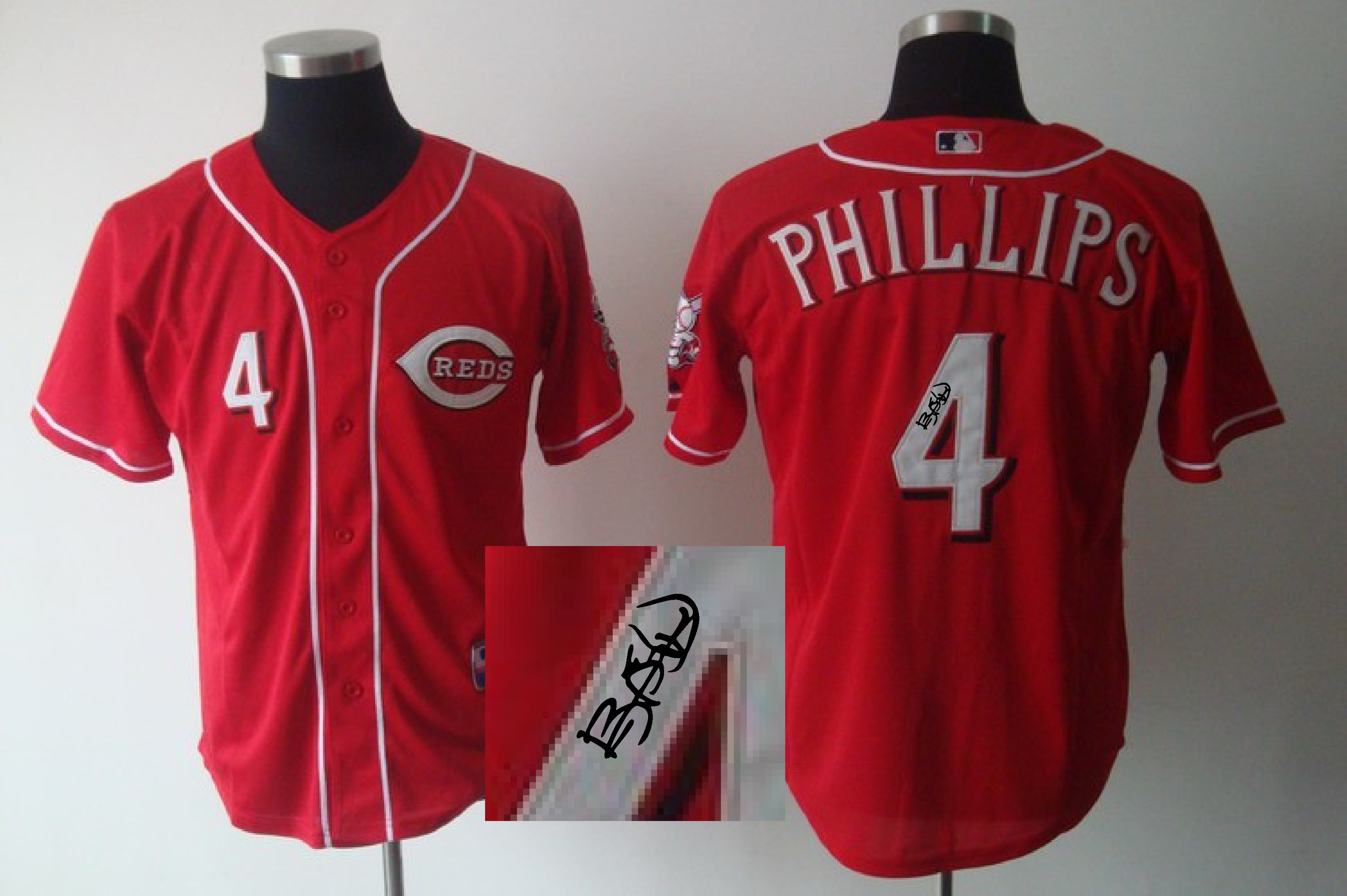 MLB Cincinnati Reds #4 Phillips Red Signature Jersey