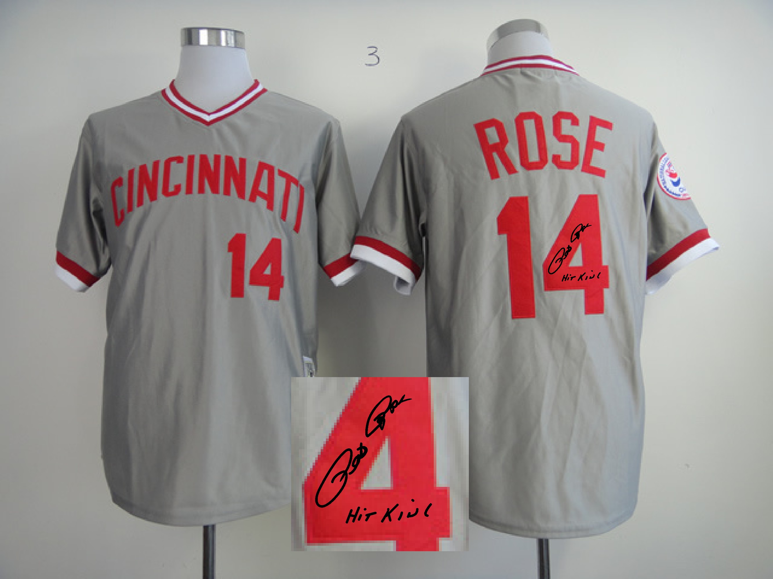 MLB Cincinnati Reds #14 Rose Grey Signature Jersey