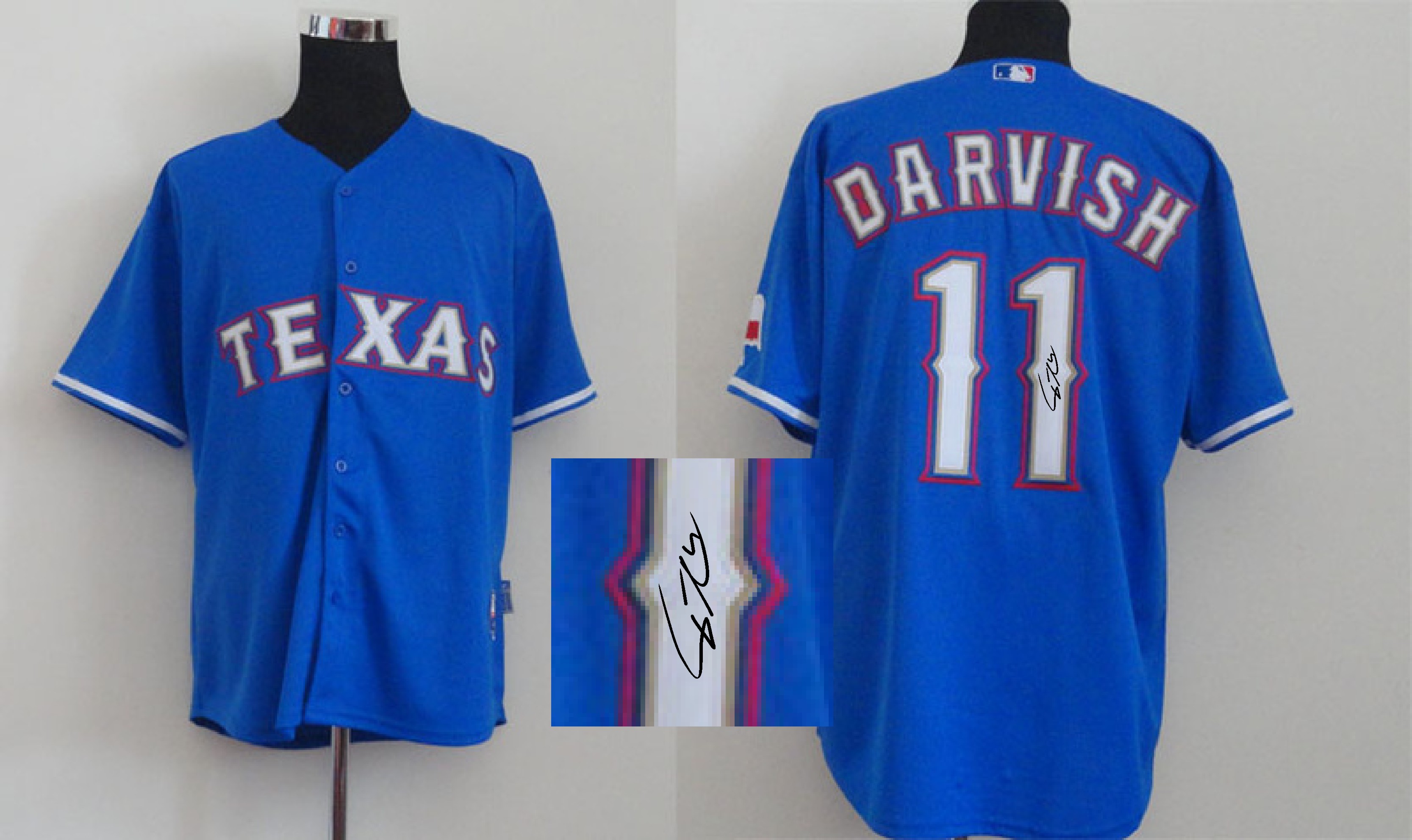 MLB Texas Rangers #11 Darvish Blue Signature Jersey