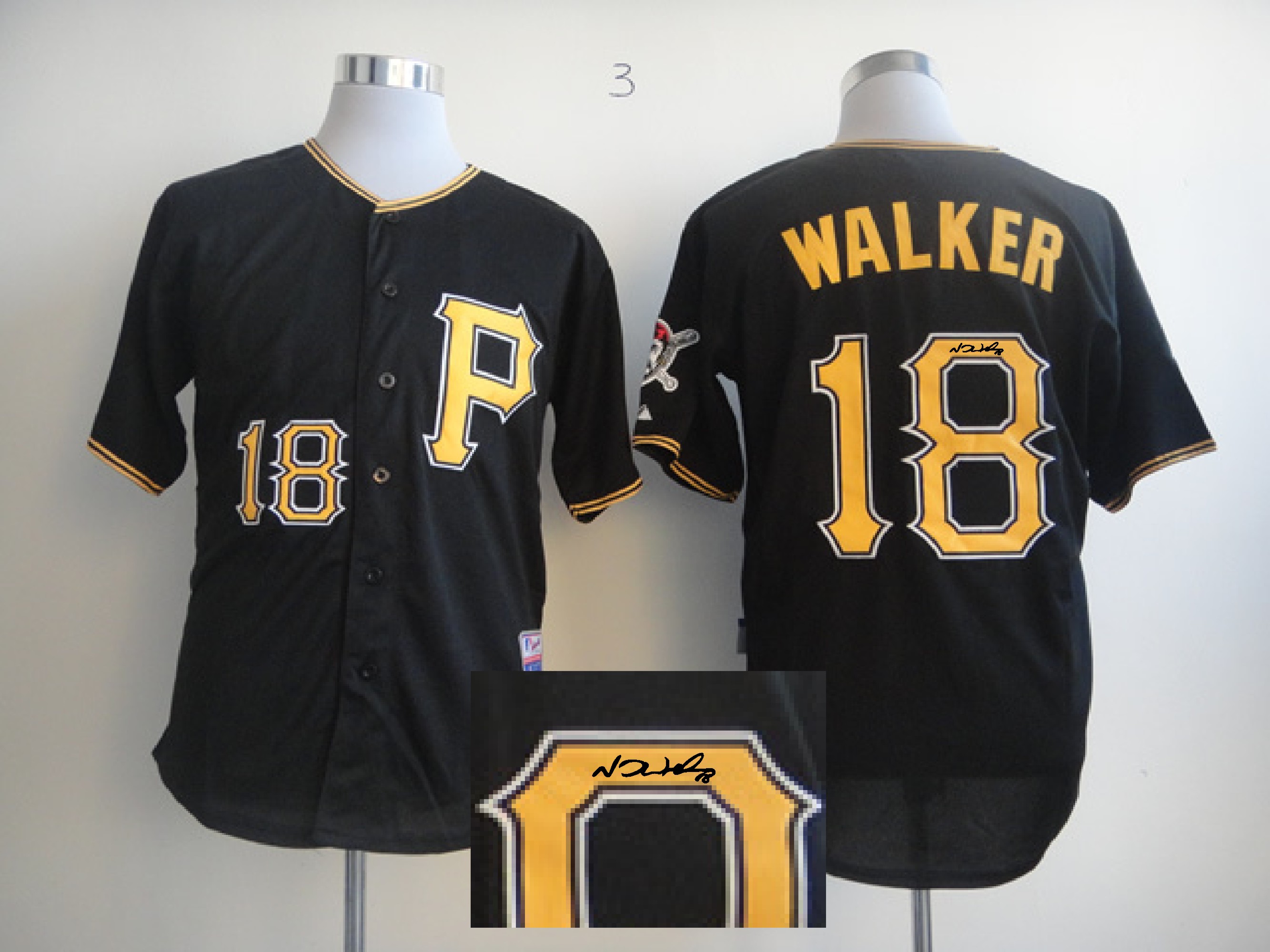 MLB Pittsburgh Pirates #18 Walker Black Signature Jersey