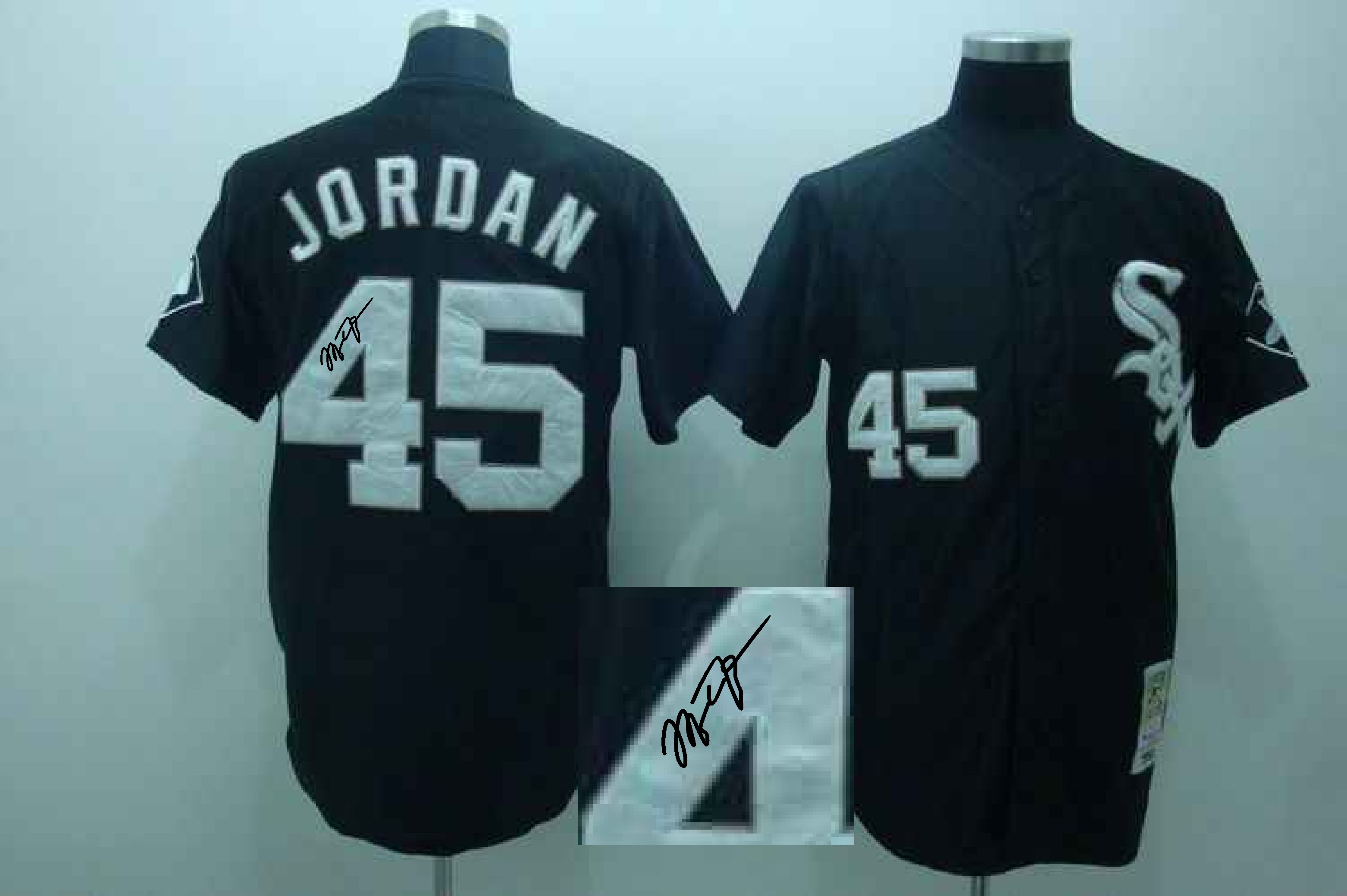 MLB Chicago White Sox #45 Jordan Black Signature Jersey