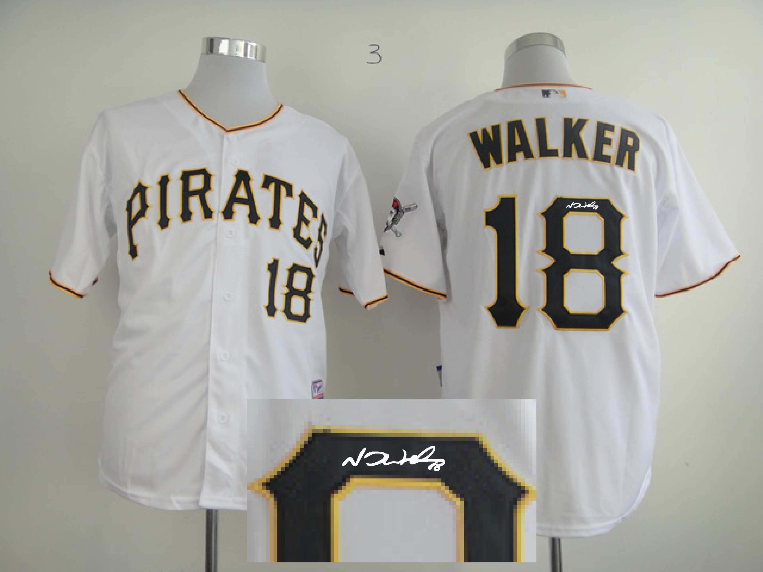 MLB Pittsburgh Pirates #18 Walker White Signature Jersey