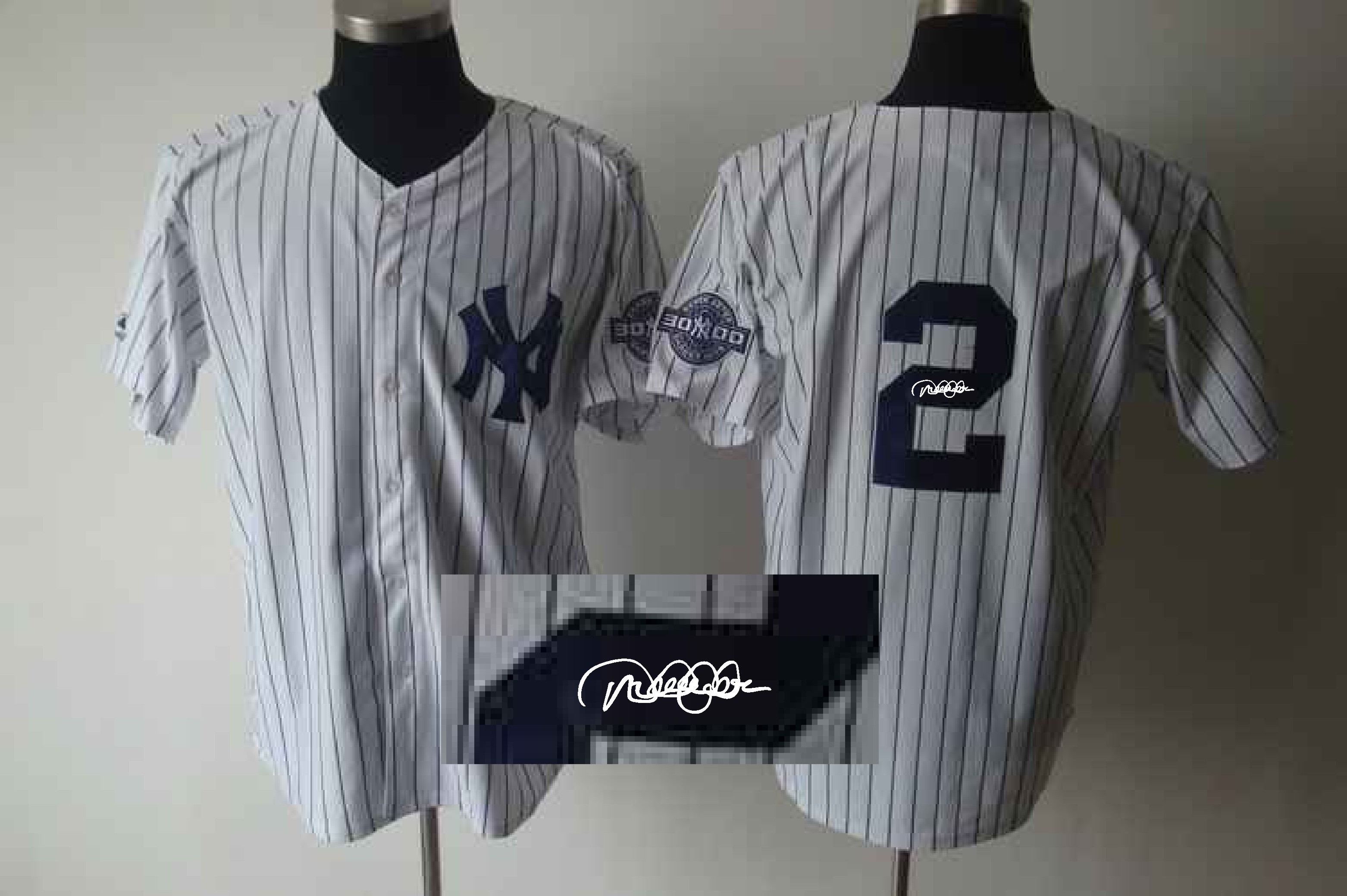 New York yankees #2 Jeter White Color Signature Jersey