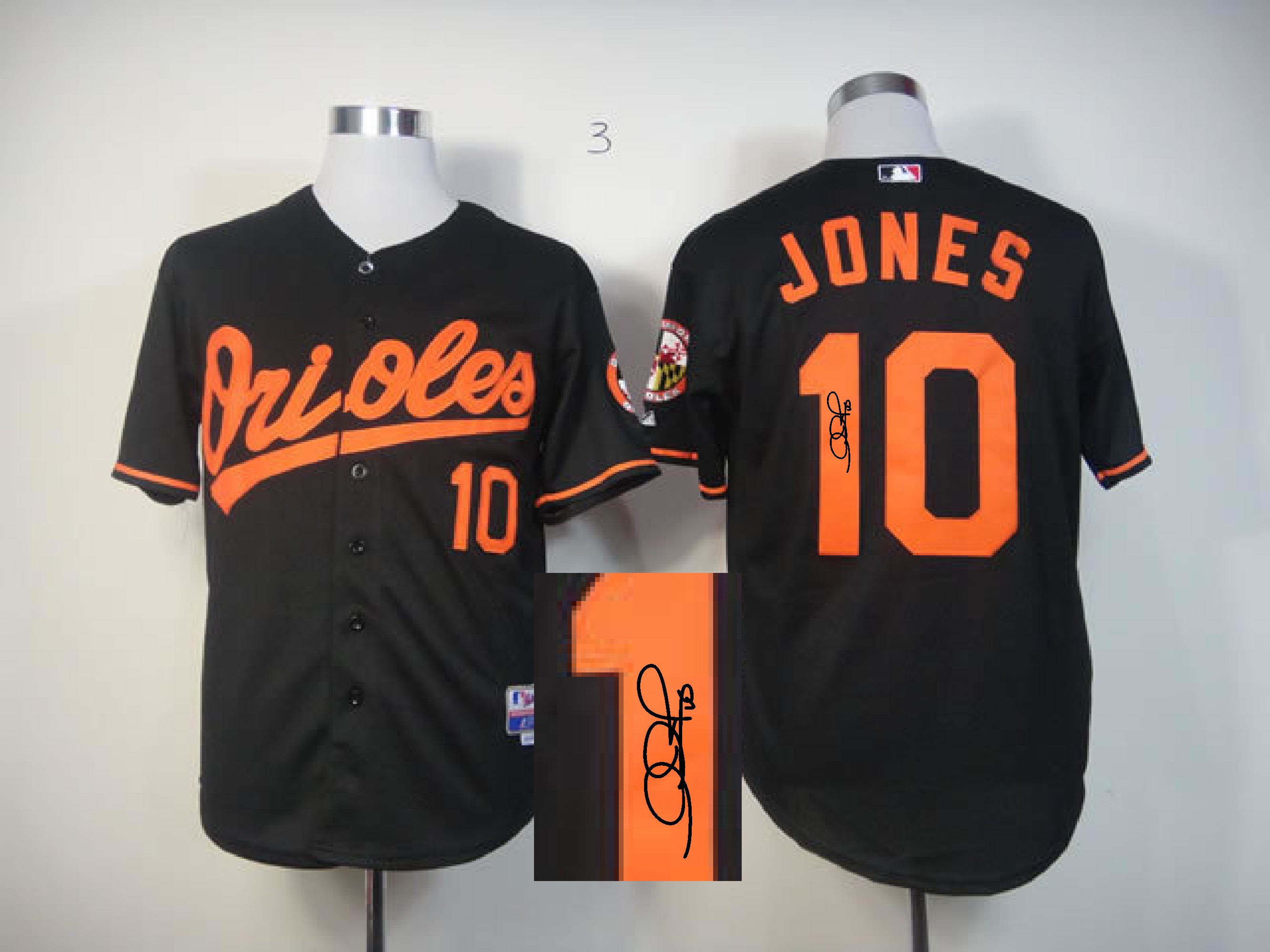MLB Baltimore Orioles #10 Jones Black Signature Jerseys