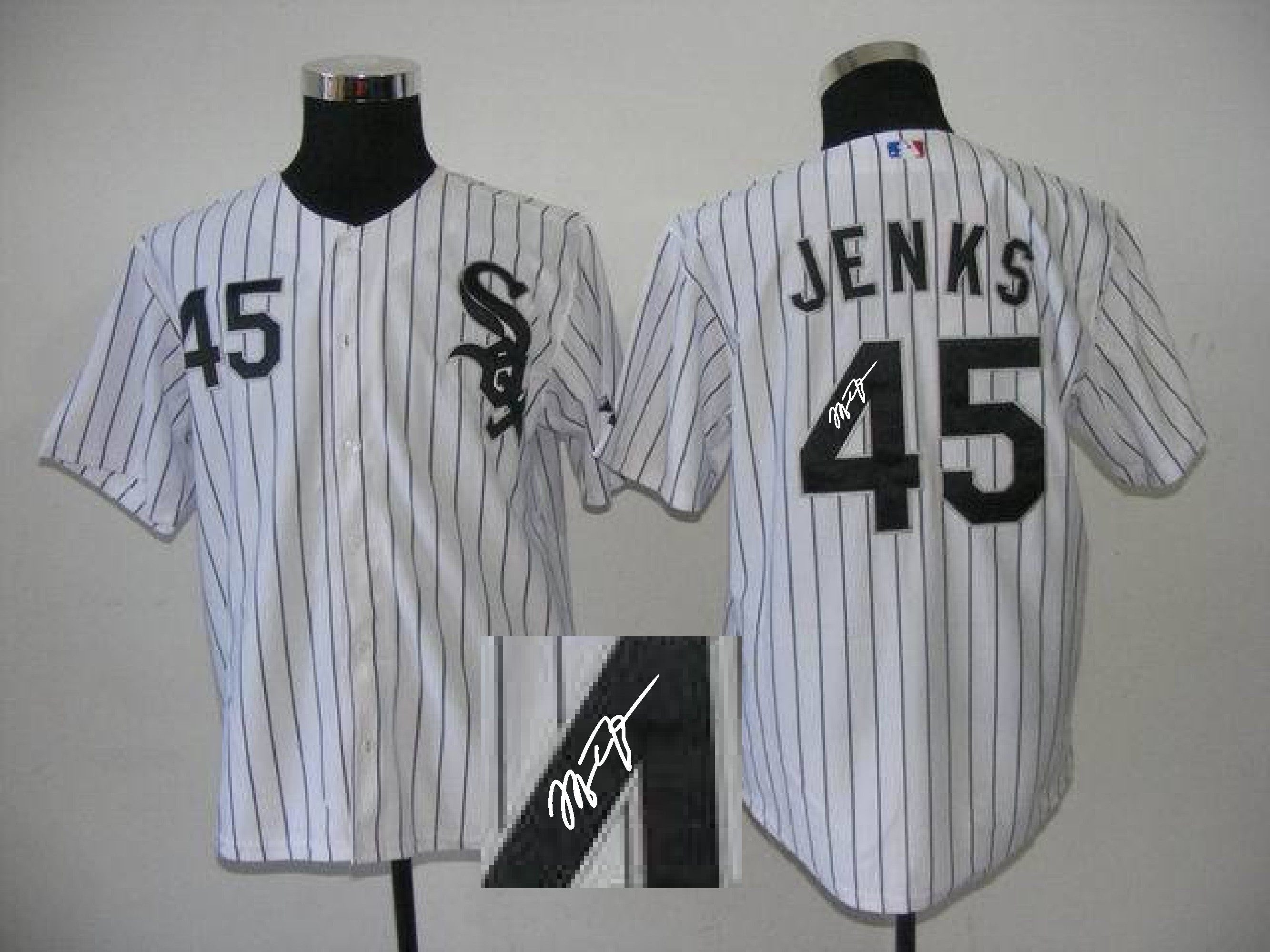 MLB Chicago White Sox #45 Jenks White Signature Jersey