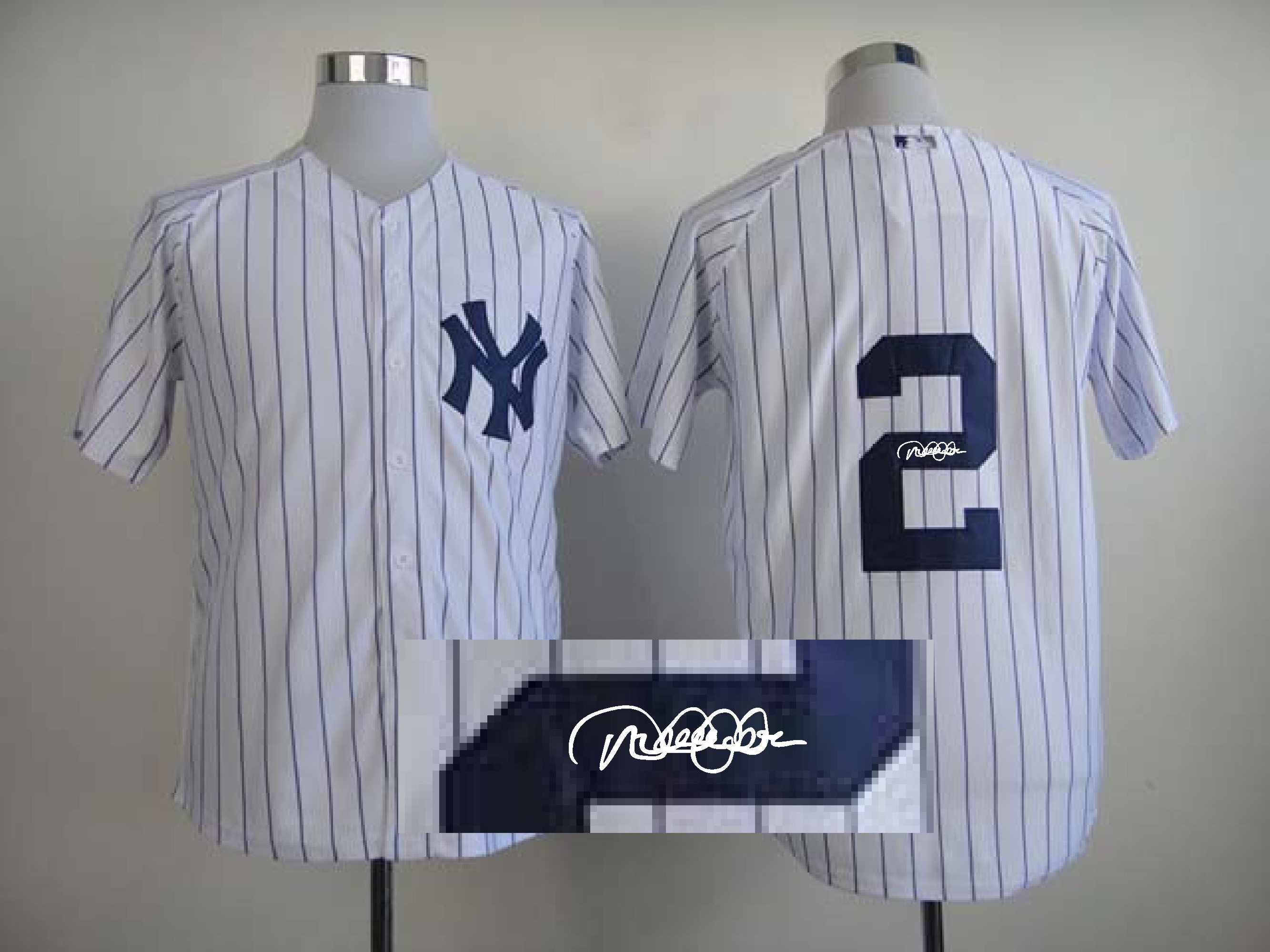 New York yankees #2 Jeter White Signature Jersey