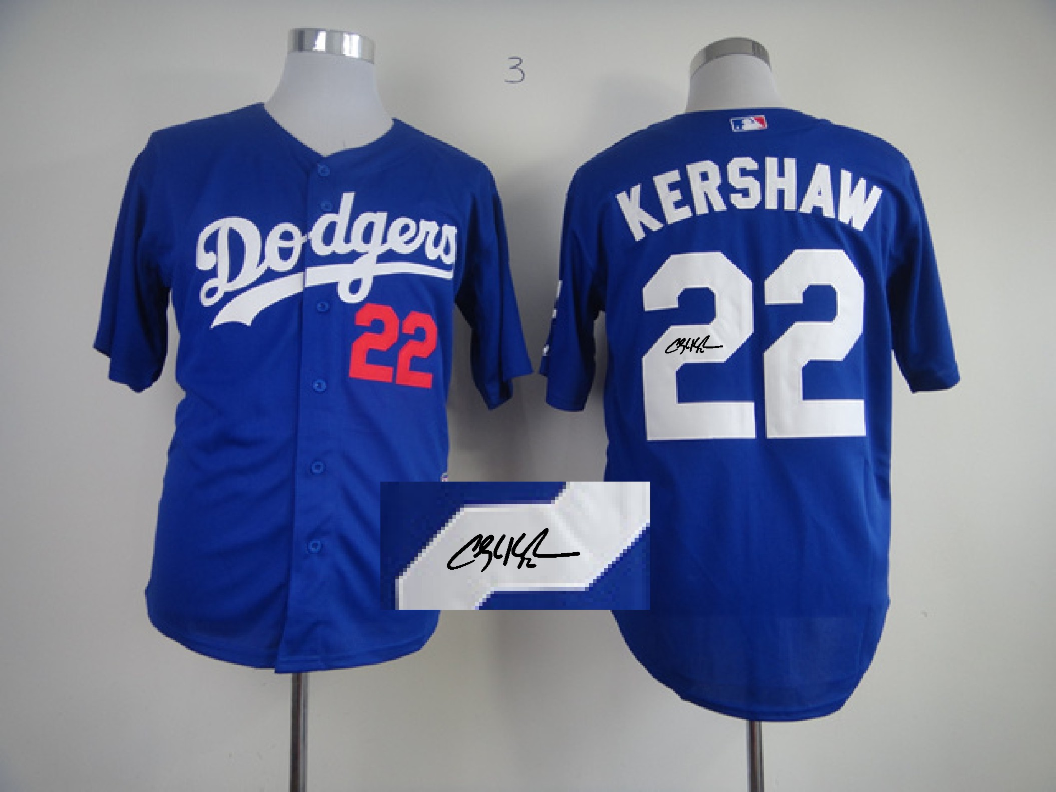 MLB Los Angeles Dodgers #22 Kershaw Blue Signature Jersey