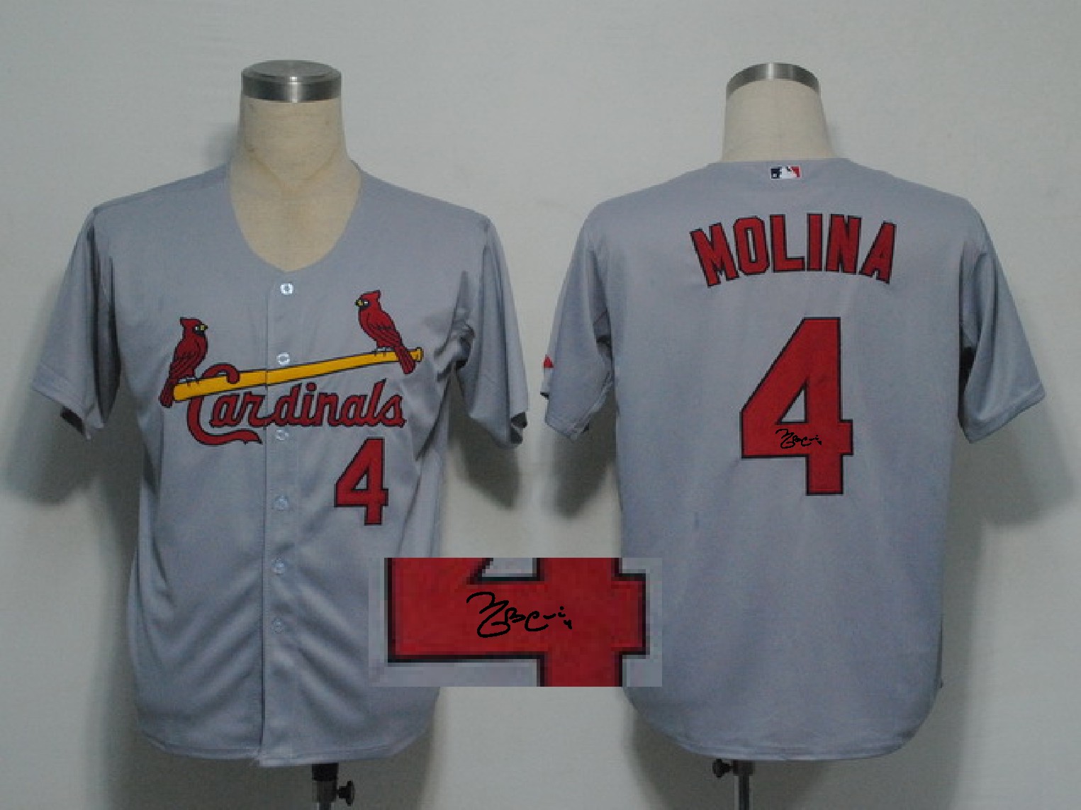 St. Louis cardinals #4 Molina Grey Signature Jersey