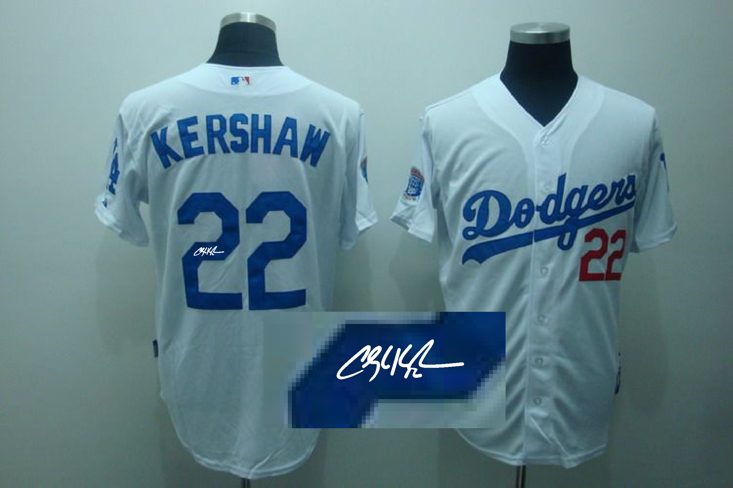 MLB Los Angeles Dodgers #22 Kershaw White Signature Jersey