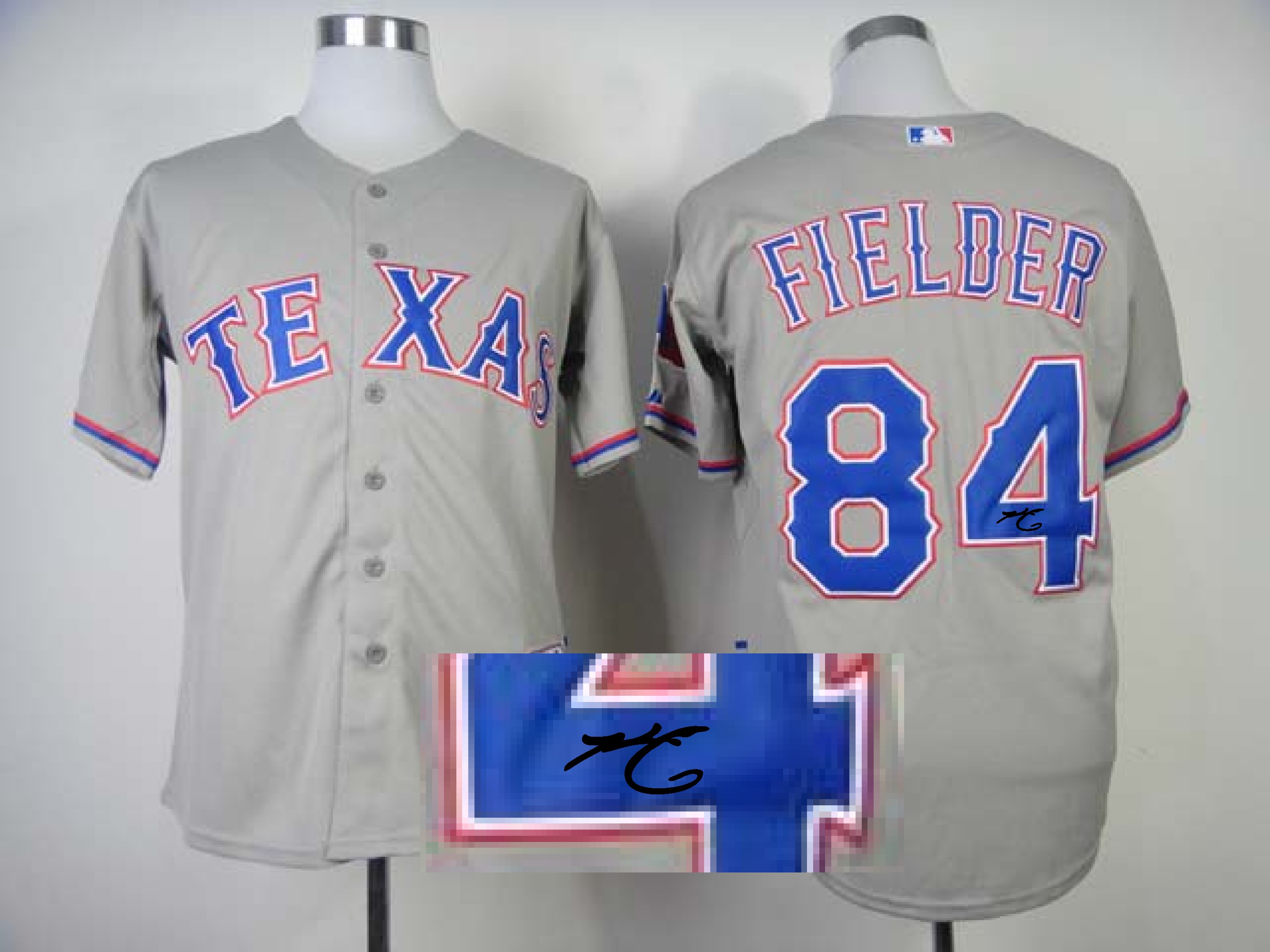 MLB Texas rangers #84 Prince Fielder Grey Signature Jersey