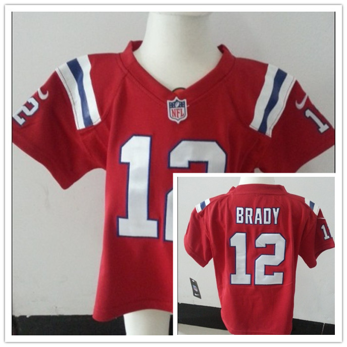 Nike New England Patriots #12 Brady Red Kids Jersey(2-4Y)