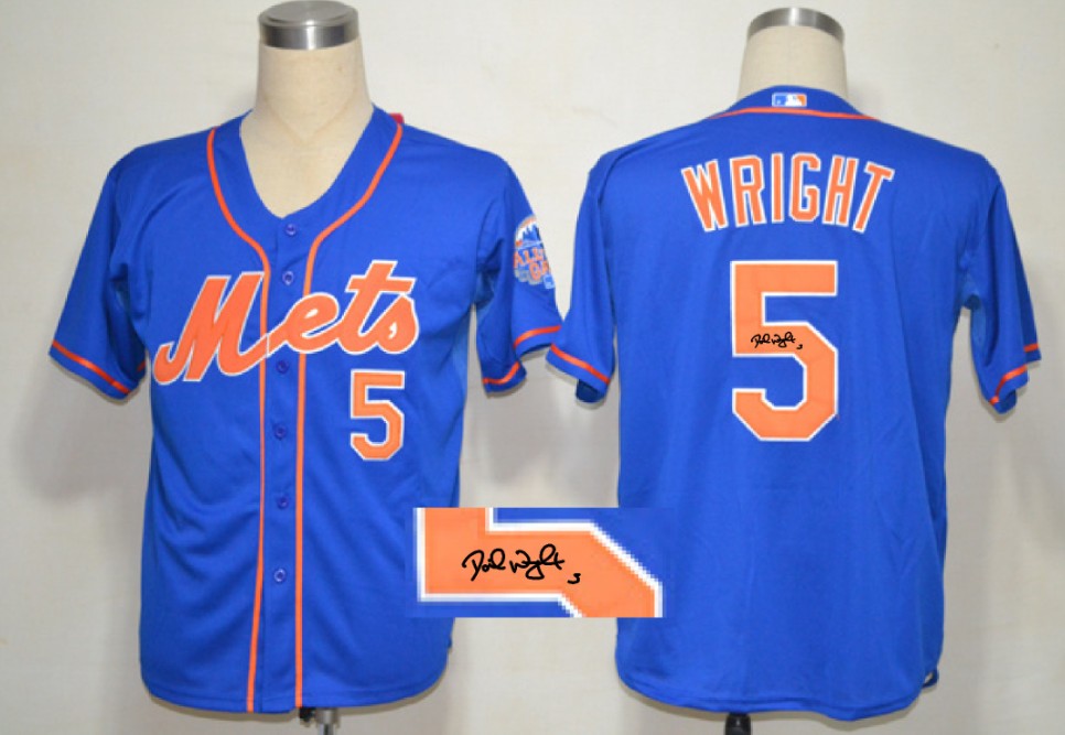 MLB New York Mets #5 David Blue Signature Jersey