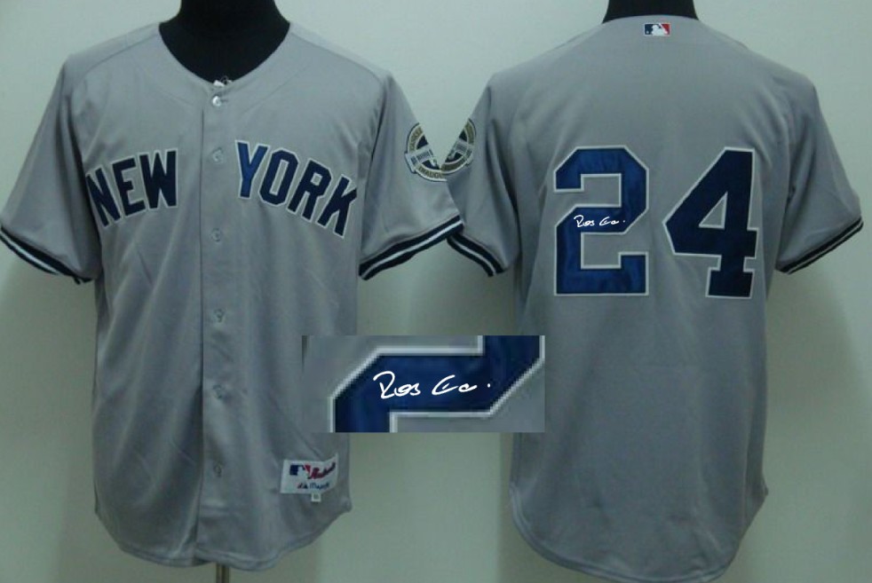 MLB New York yankees #24 Cano Signature Grey Jersey