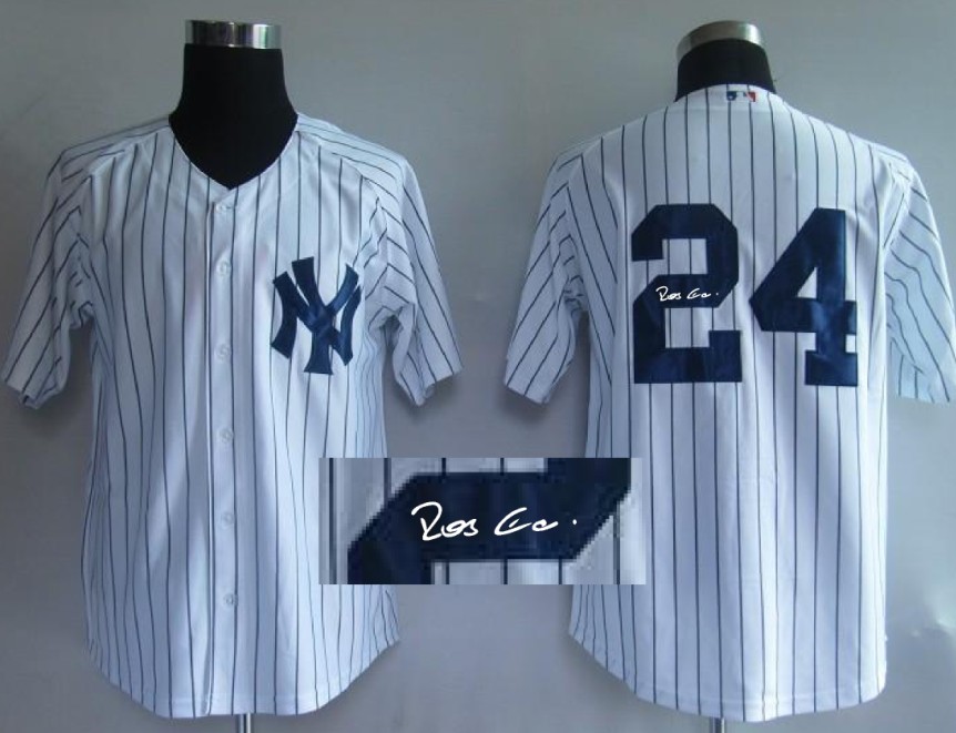 MLB New York yankees #24 Cano Signature White Jersey