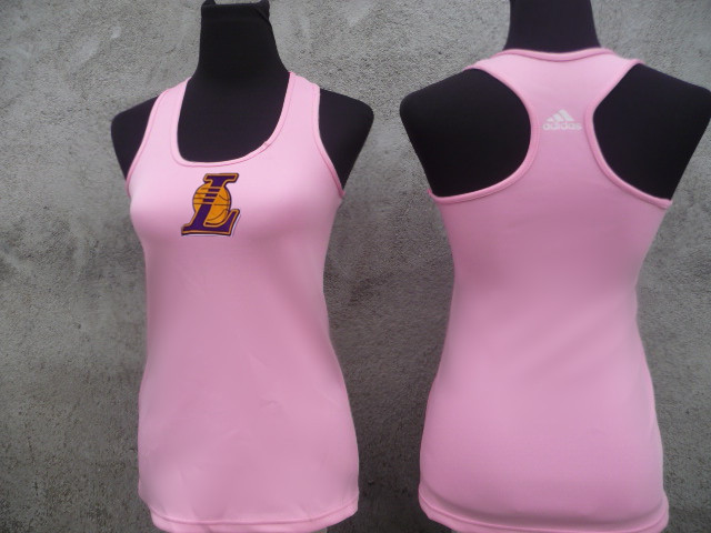 NBA Los Angeles Lakers Logo Women Pink Tank Top