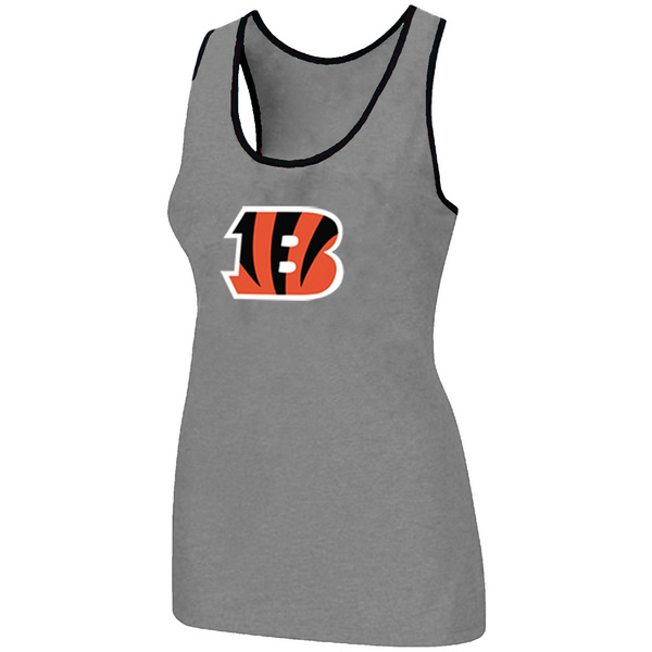 Nike Cincinnati Bengals Ladies Big Logo Tri-Blend Racerback stretch Tank Top L.grey