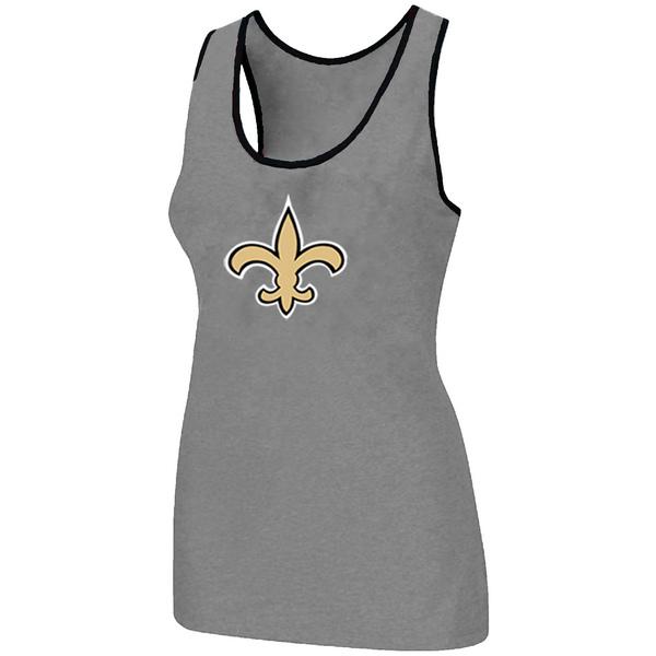 Nike New Orleans Saints Ladies Big Logo Tri-Blend Racerback stretch Tank Top L.grey