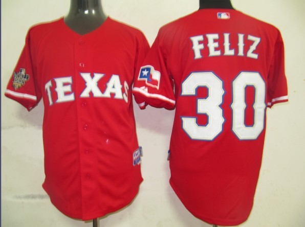 MLB Jerseys Texas Rangers #30 Feliz Red Jersey